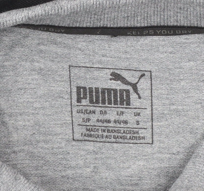Puma Men's Black & Grey Colourblock Polo Shirt Size S