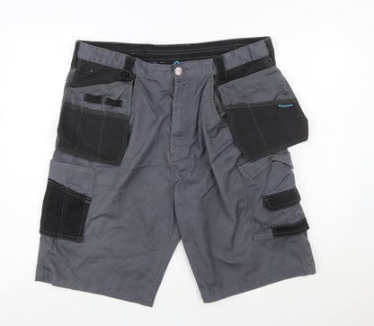 Rigour Men's Grey Cargo Work Shorts W38 Regular Fit