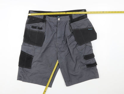 Rigour Men's Grey Cargo Work Shorts W38 Regular Fit