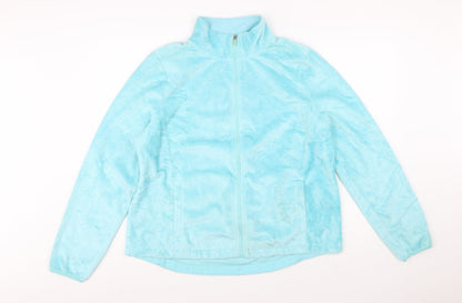 Izod Women Blue Fleece Full Zip Jacket XL Lightweight Casual
