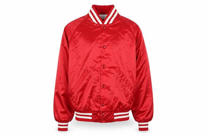 Dunbrooke Pla-Jac Men's Red Varsity Satin Jacket Size M 40in Retro Sports Style