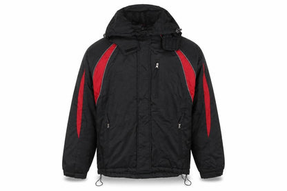 Spada Men's Black Red Motorcycle Jacket Hooded Lined Size M