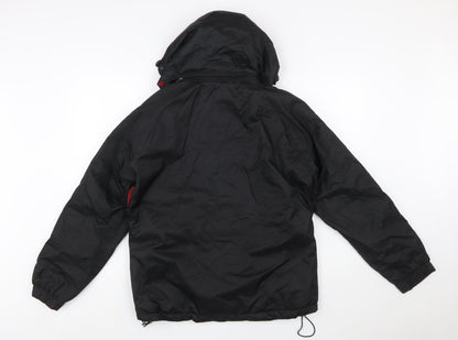 Spada Men's Black Red Motorcycle Jacket Hooded Lined Size M