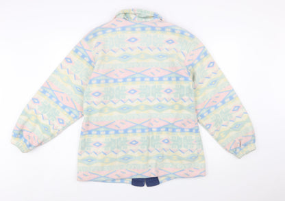 Cottage Cove Women's Multicoloured Fleece Jacket S Retro Geometric