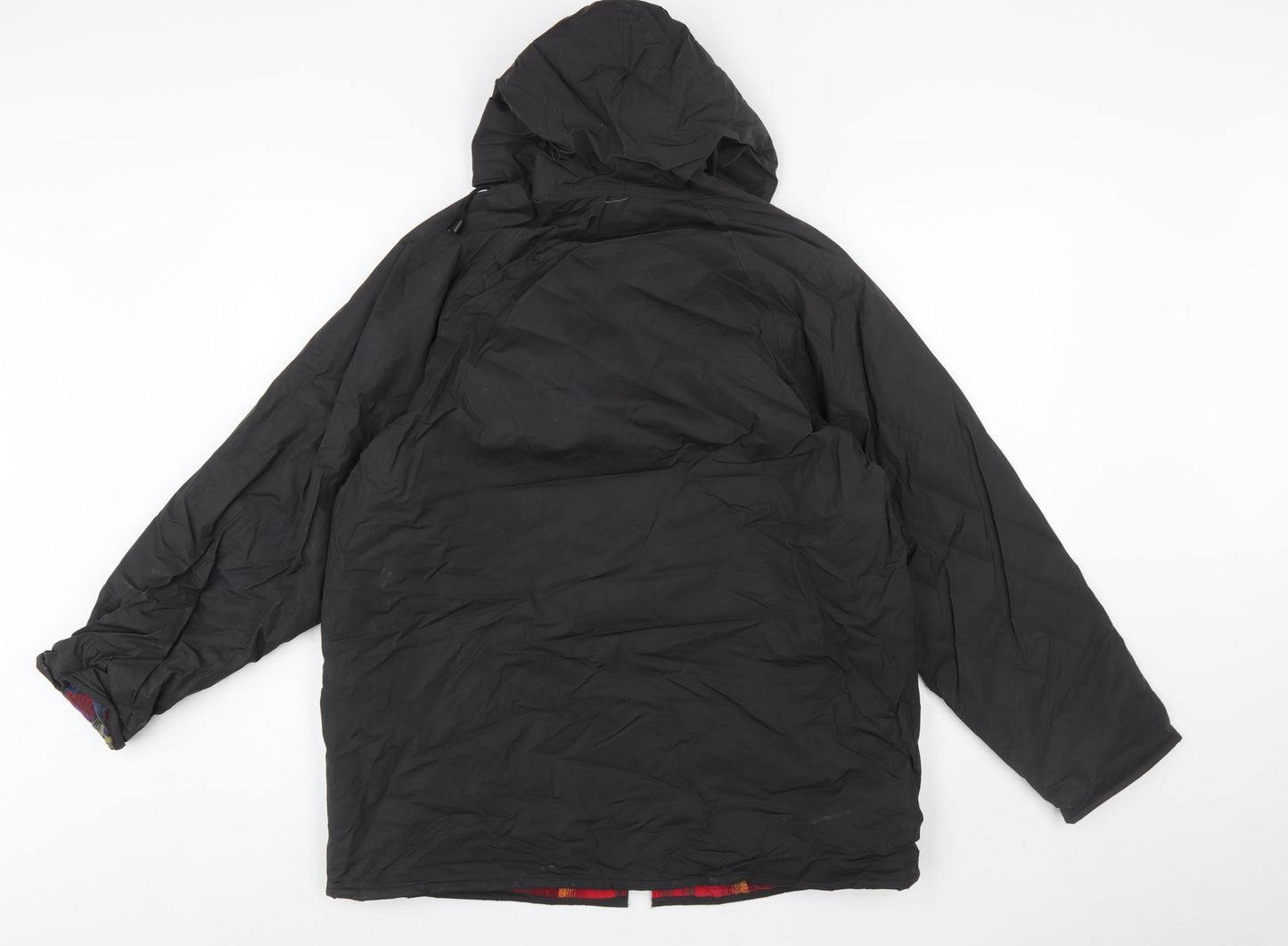 Misty Harbor Men’s Black PVC Hooded Rain Coat Jacket Size M Waterproof