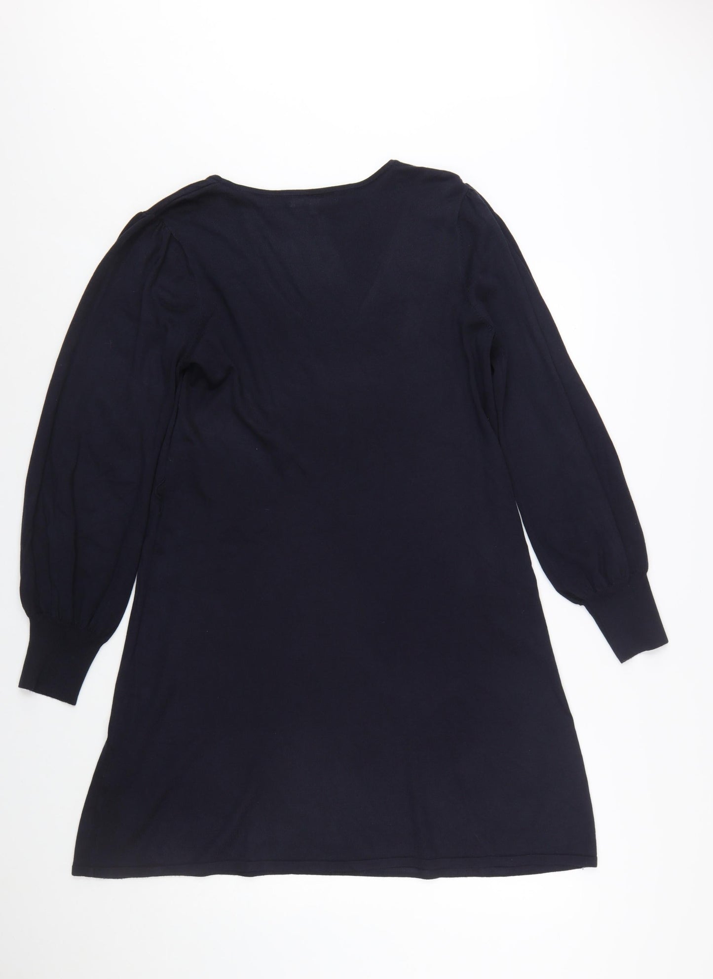 Next Women's Black Size 14 V-Neck Knit Shift Dress