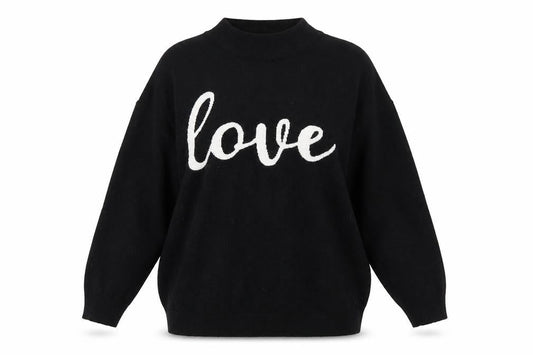 Wallis Women Black Love Pullover Jumper L Viscose Blend Knit