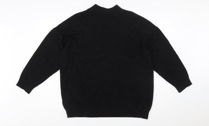 Wallis Women Black Love Pullover Jumper L Viscose Blend Knit
