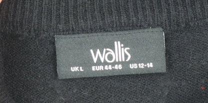 Wallis Women Black Love Pullover Jumper L Viscose Blend Knit