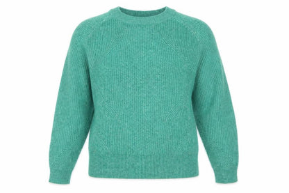 Marks and Spencer Women's Green Knit Crew Neck Jumper Size M