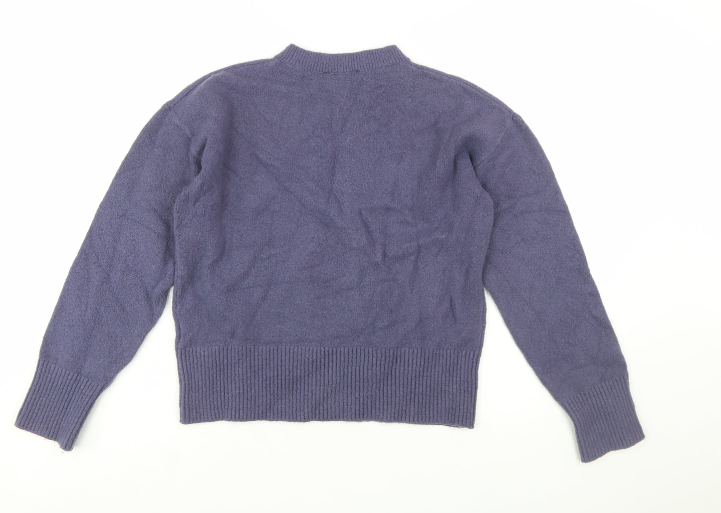 & Other Stories Women Purple XS Crew Neck Wool Blend Jumper
