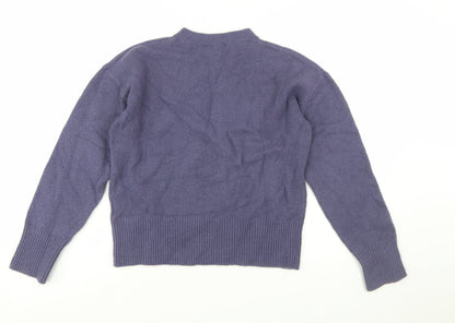 & Other Stories Women Purple XS Crew Neck Wool Blend Jumper