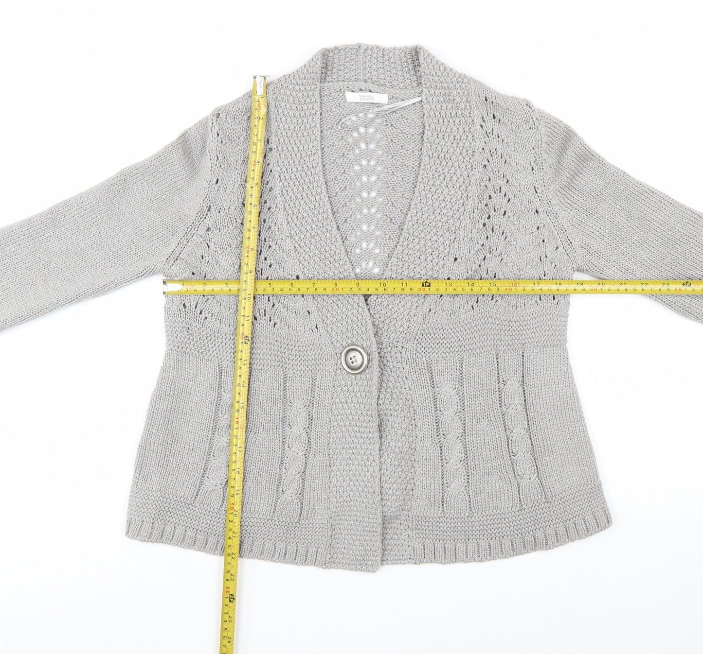 Marks and Spencer Women's Grey Acrylic Knit Cardigan UK 18