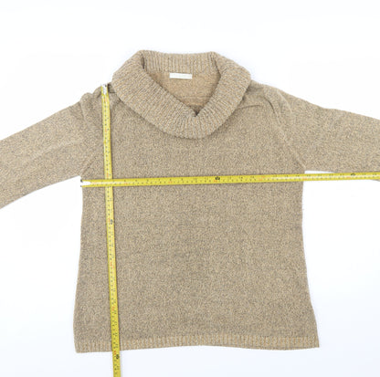 Marks and Spencer Women’s Beige Cowl Neck Long Sleeve Jumper Size 16