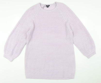 Boohoo Women’s Purple Long Sleeve Crew Neck Knit Jumper Size 16