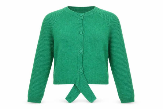 ASOS DESIGN Women Green Size 10 Crew Neck Button Front Cardigan