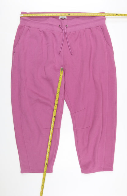Simply Be Women’s Pink Cotton Jogger Trousers Size 24 Plus Fit