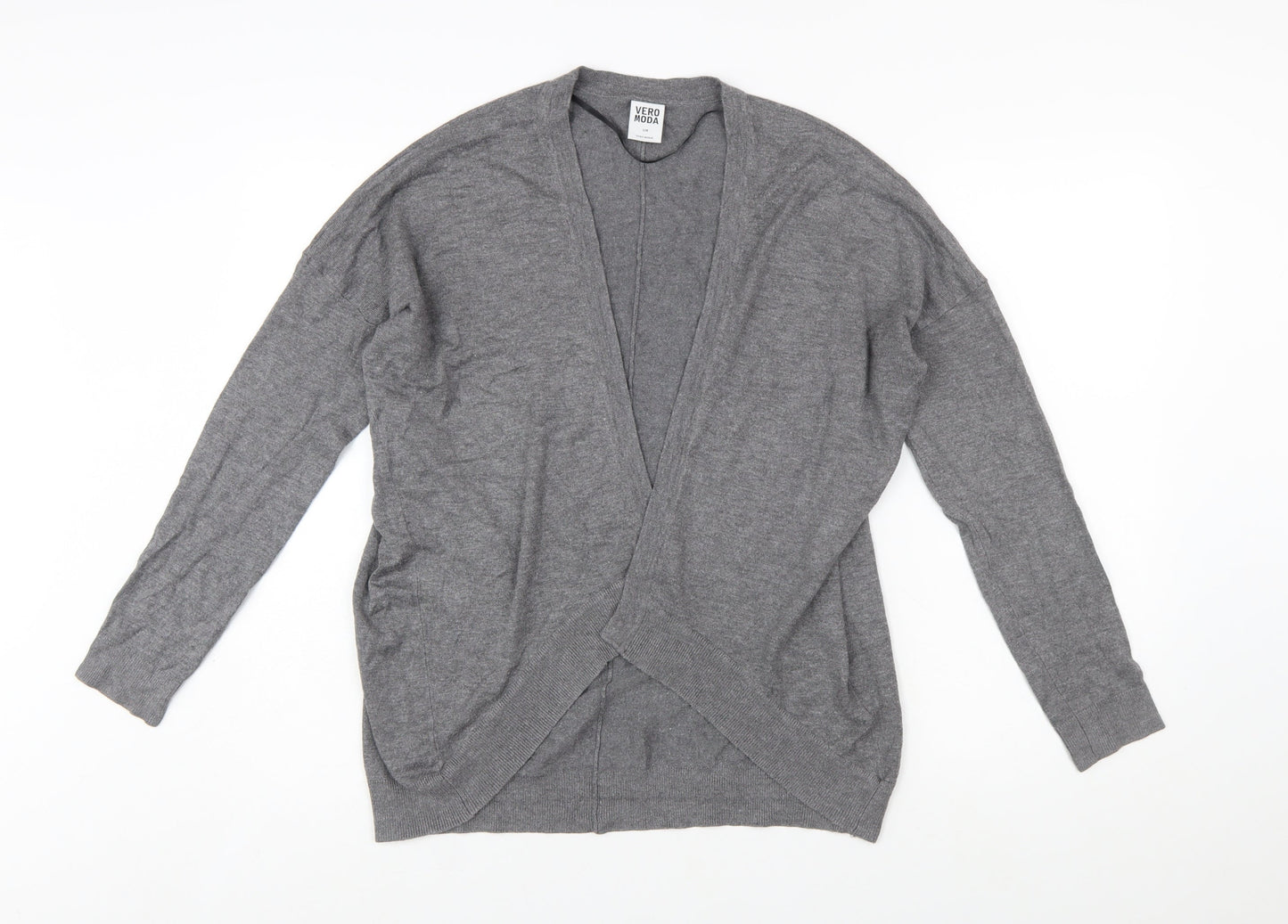 Vero Moda Women's Grey Knit Open Cardigan S Long Sleeve