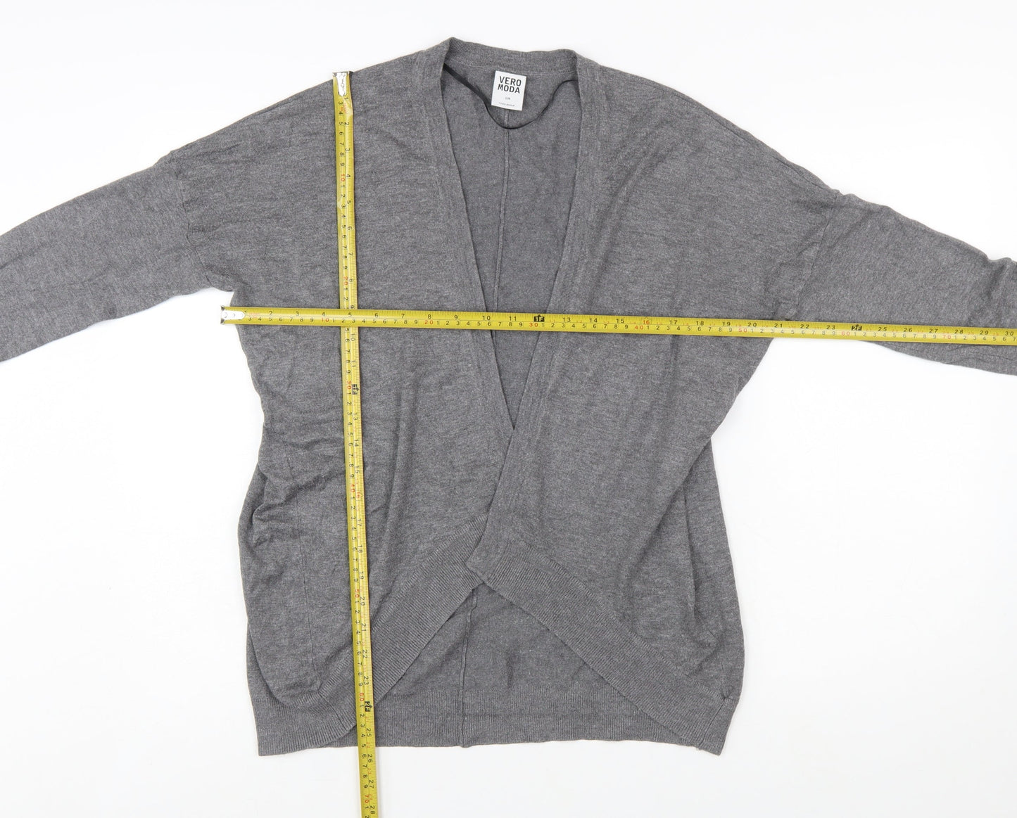 Vero Moda Women's Grey Knit Open Cardigan S Long Sleeve