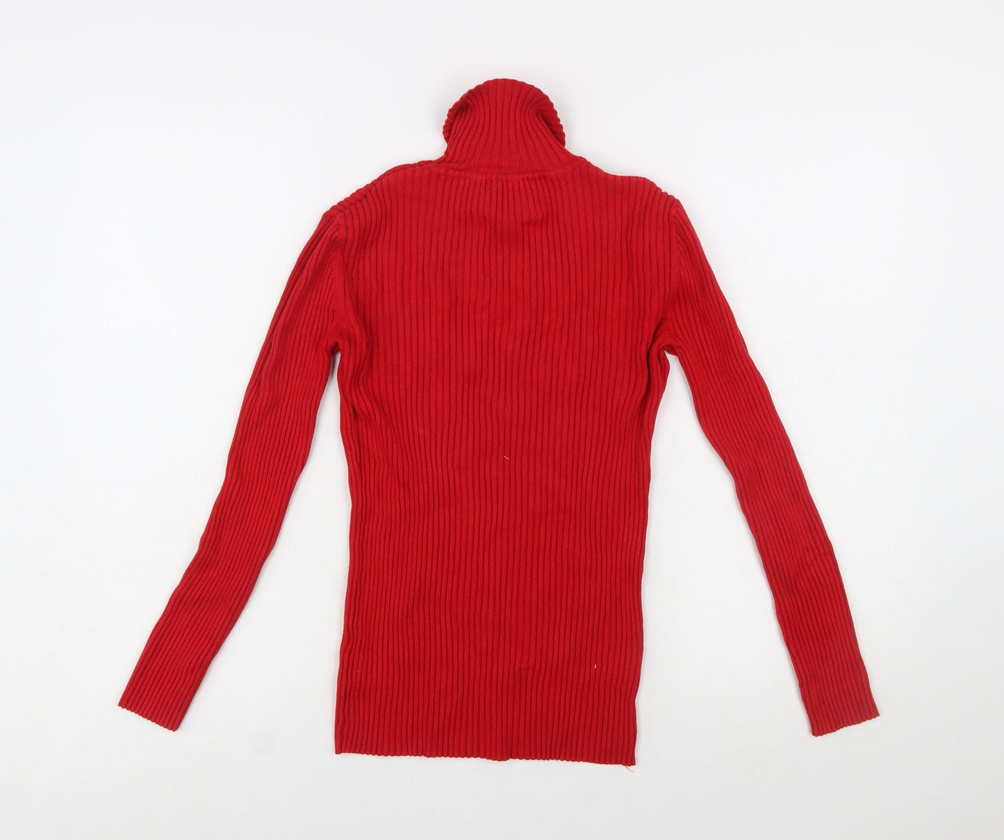 Roman Women Red Roll Neck Ribbed Long Sleeve Jumper Size 14