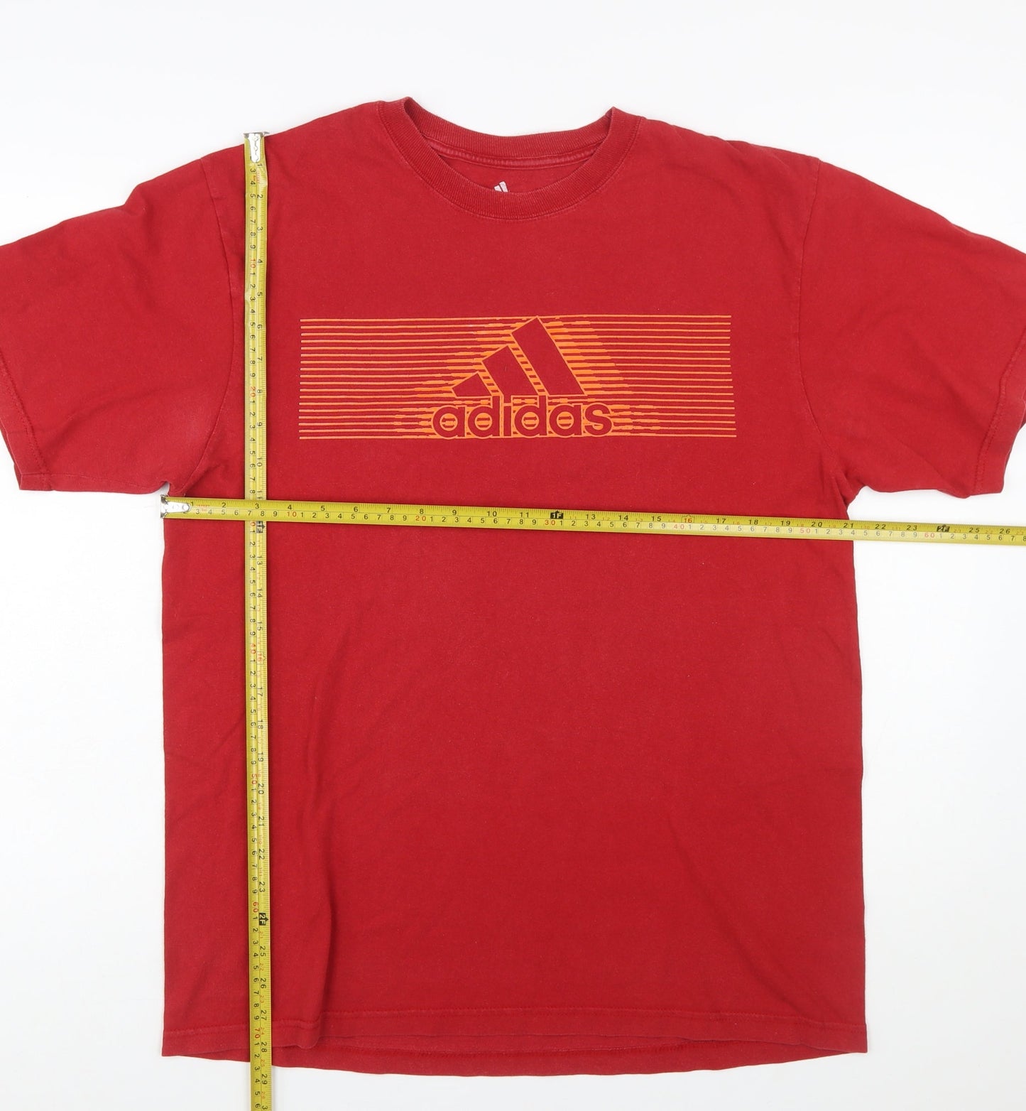 Adidas Men's Red Graphic Logo Short Sleeve Cotton T-Shirt Size L