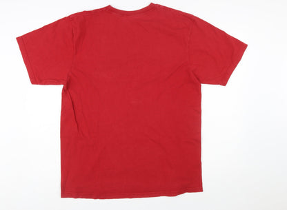 Adidas Men's Red Graphic Logo Short Sleeve Cotton T-Shirt Size L