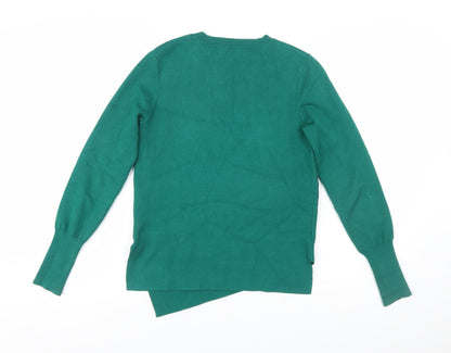 Damsel in a Dress Green Women's Size 10 Crew Neck Zip Pullover Jumper