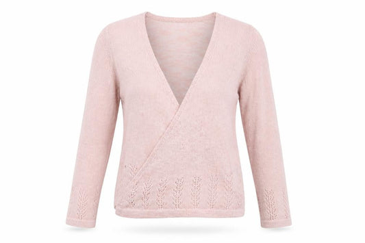 Roman Women Pink Wrap Knit Jumper Size 10 Acrylic Blend Long Sleeve