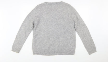Cupcakes and Cashmere Women Grey L Pullover Dog Knit Jumper