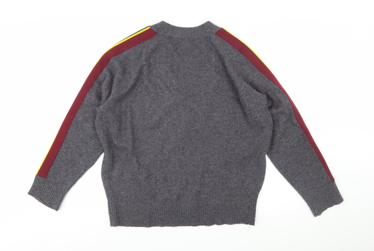 Sandro Women Grey Wool V-Neck Pullover Jumper Size L