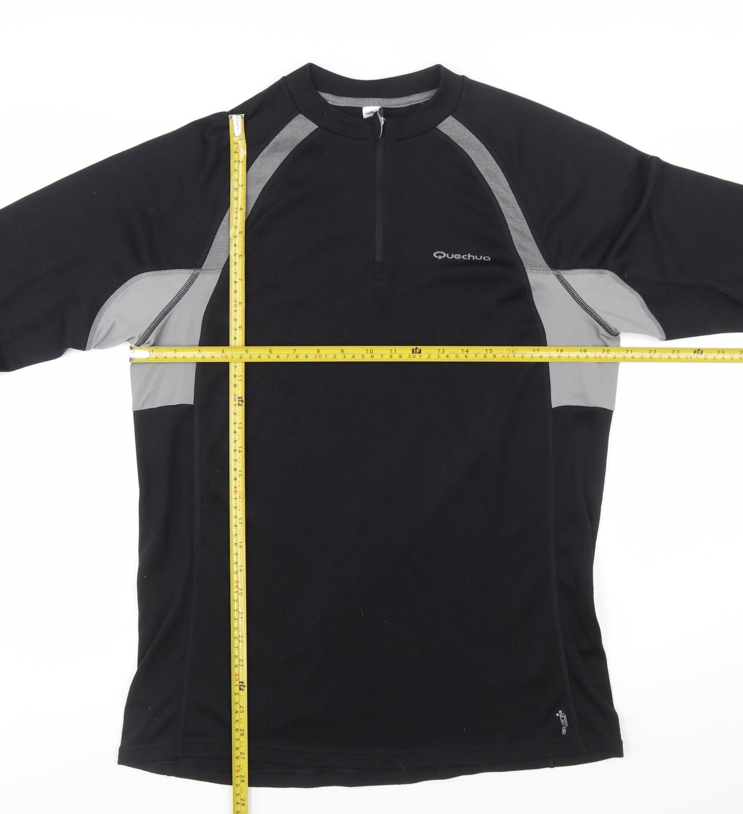 Quechua Men's Black 2XL Long Sleeve 1/4 Zip Hiking Top