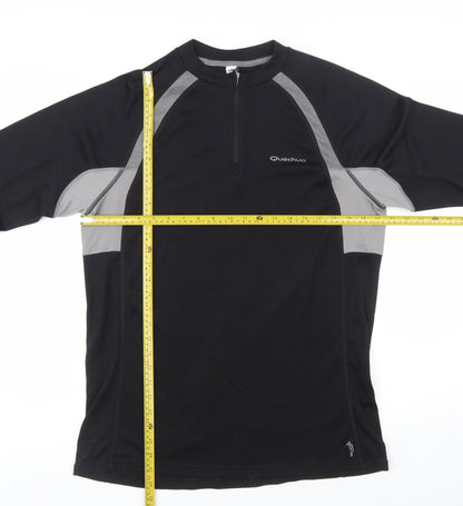 Quechua Men's Black 2XL Long Sleeve 1/4 Zip Hiking Top