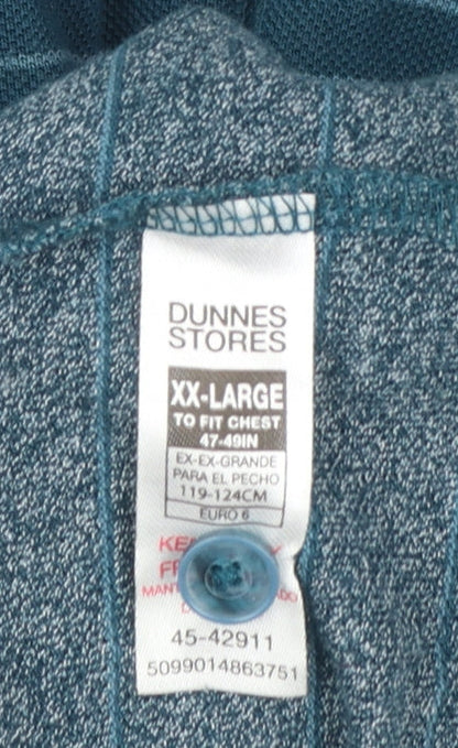 Dunnes Stores Men Blue Striped Polo Shirt Regular Fit XXL