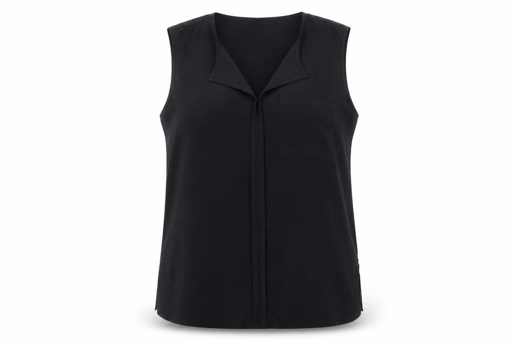 H&M Women's Black Sleeveless V-Neck Polyester Blouse Size 14
