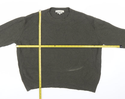 Dear Dharma Womens Green Cashmere Blend Ribbed Knit Jumper XL