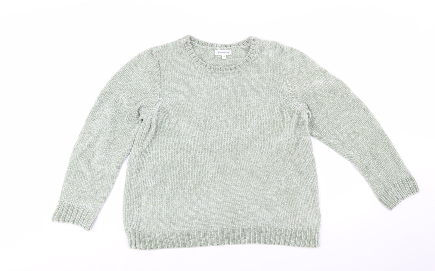 Bonmarché Women’s Green Crew Neck Long Sleeve Pullover Jumper Size 14
