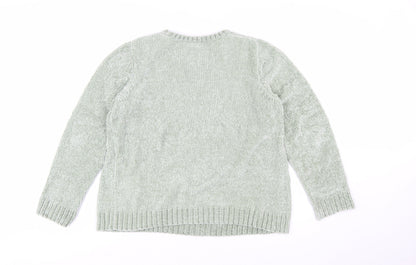 Bonmarché Women’s Green Crew Neck Long Sleeve Pullover Jumper Size 14