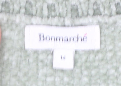 Bonmarché Women’s Green Crew Neck Long Sleeve Pullover Jumper Size 14