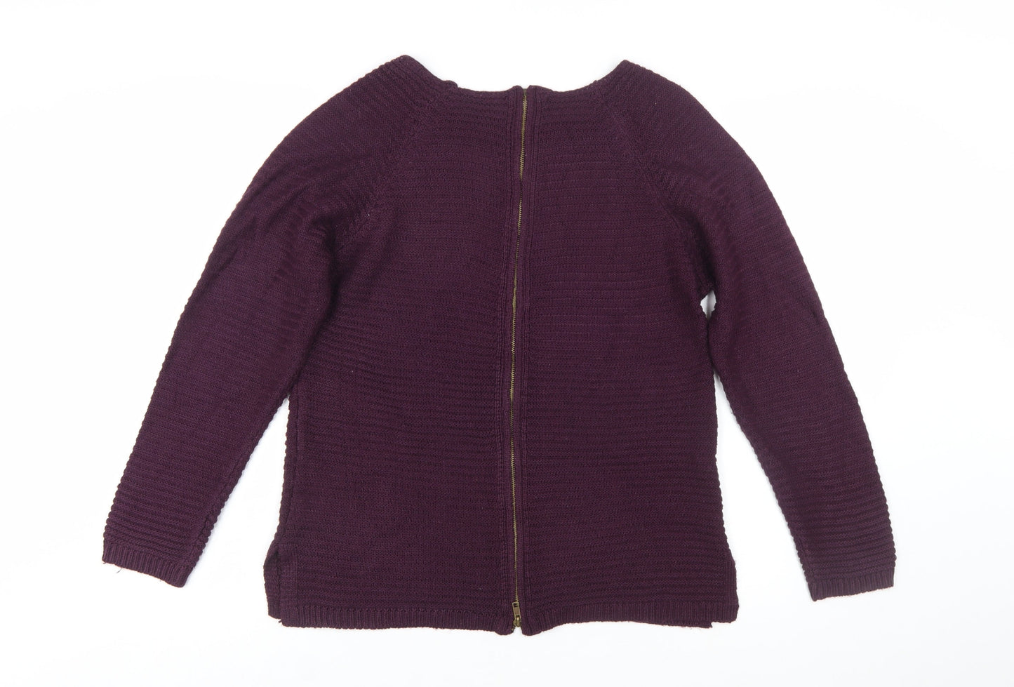 Intuition Women’s Purple Full Zip Chunky Knit Jumper Size 10/12