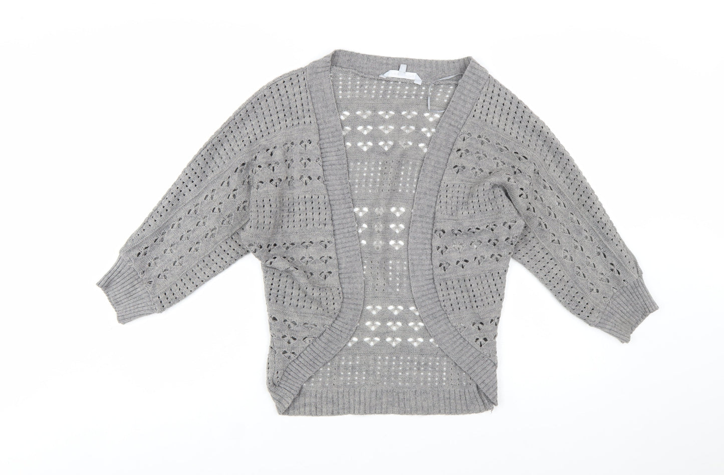 Debenhams Women’s Grey Open-Knit Cardigan Size 10