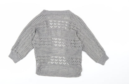 Debenhams Women’s Grey Open-Knit Cardigan Size 10
