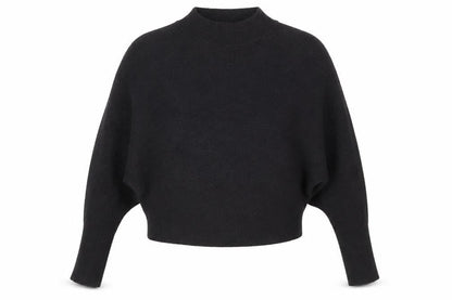 Zara Women Black Mock Neck Knit Pullover Jumper Size 12