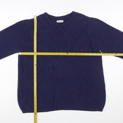 Damart Women's Blue L Chunky Knit Pullover Jumper