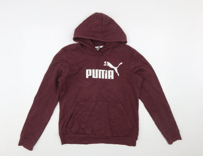 Puma Women's Burgundy Pullover Hoodie Size 12 Cotton Blend