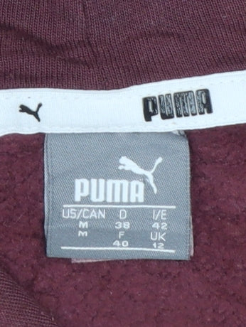 Puma Women's Burgundy Pullover Hoodie Size 12 Cotton Blend