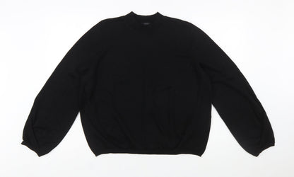 COS Womens Black Wool Crew Neck Long Sleeve Pullover Jumper L