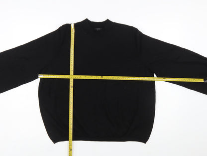 COS Womens Black Wool Crew Neck Long Sleeve Pullover Jumper L