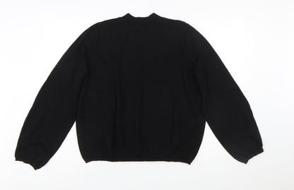 COS Womens Black Wool Crew Neck Long Sleeve Pullover Jumper L