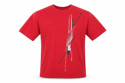 Atlas For Men Red Graphic Print Crew Neck Cotton T-Shirt XL Men's