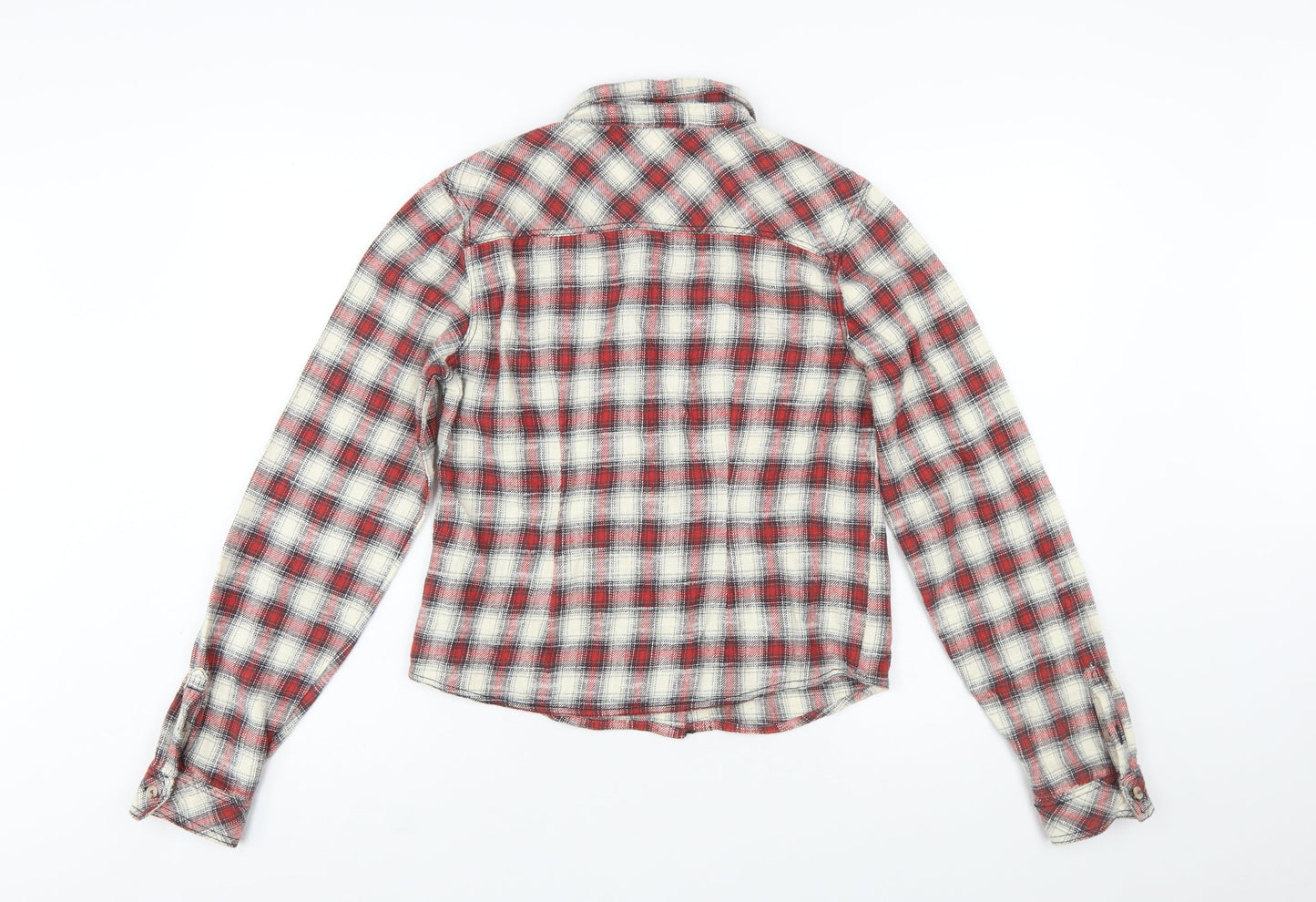 BDG Women's Red Checked Flannel Button-Up Shirt Size L